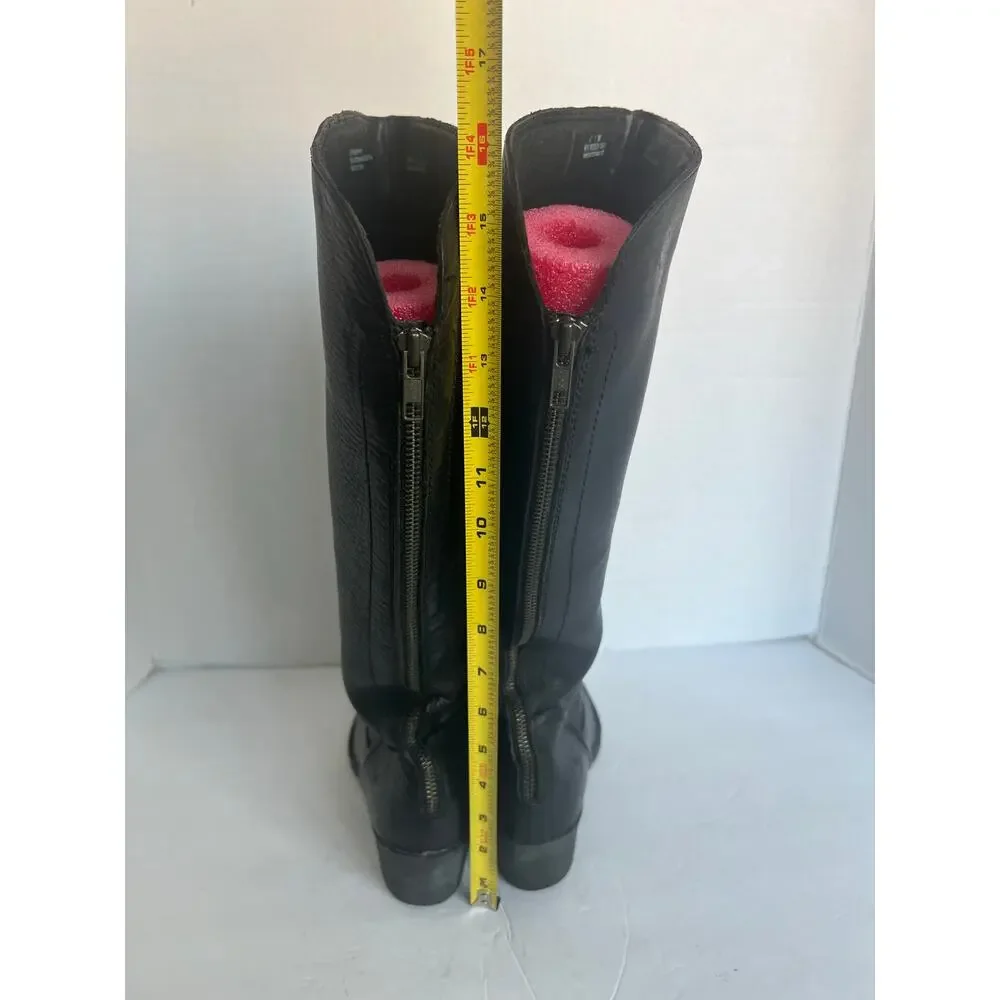 BORN Women’s BITSY Tall Knee High Black Leather Full‎ Back Zipper Boots Sz 7